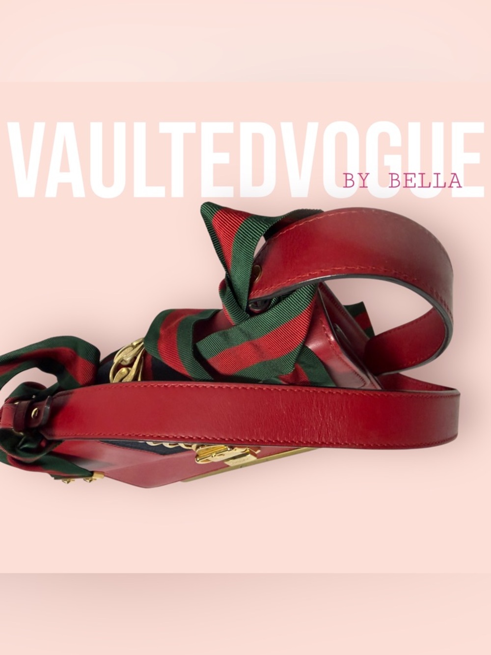 ❤️ Gucci Sylvie Small Shoulder Bag | Red Leather | Web Stripe | Authentic ❤️ - Picture 3 of 16